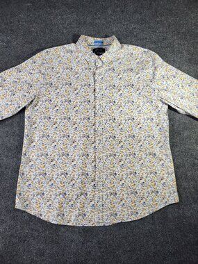 Denim & Flower Ricky Singh Floral Shirt Mens XL Button Down Cotton Long Sleeve